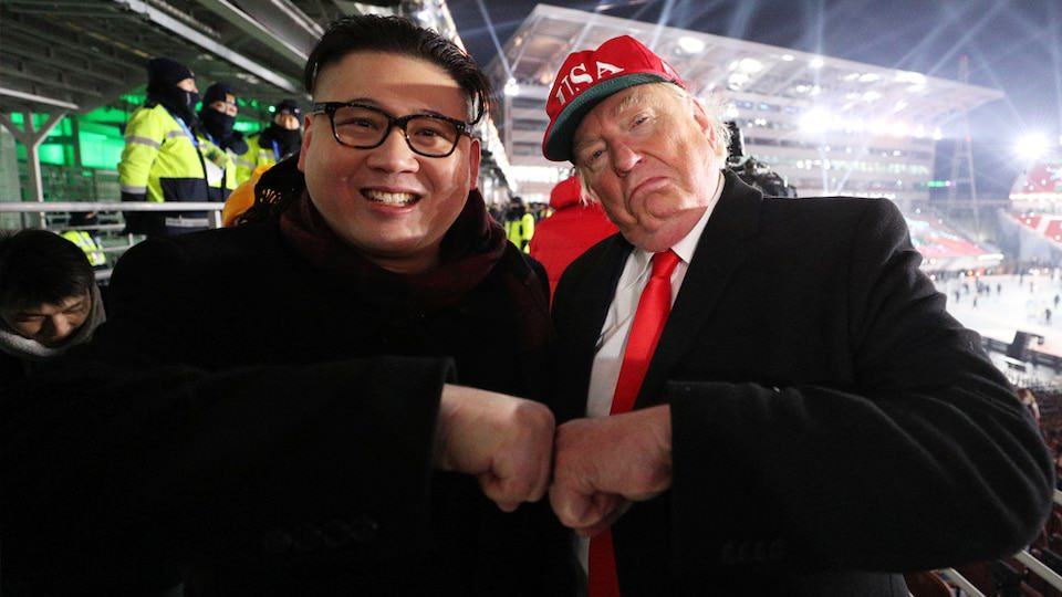 Donald Trump and Kim Jong Un shake hands after signing history peace treaty in Pyeongchang 2018