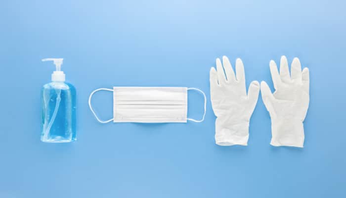 medical mask gloves alcohal gel hand