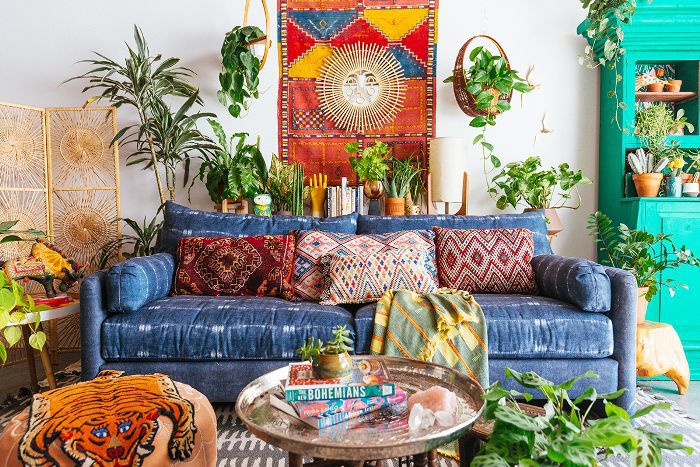 bohemian living rooms are bursting with color 3